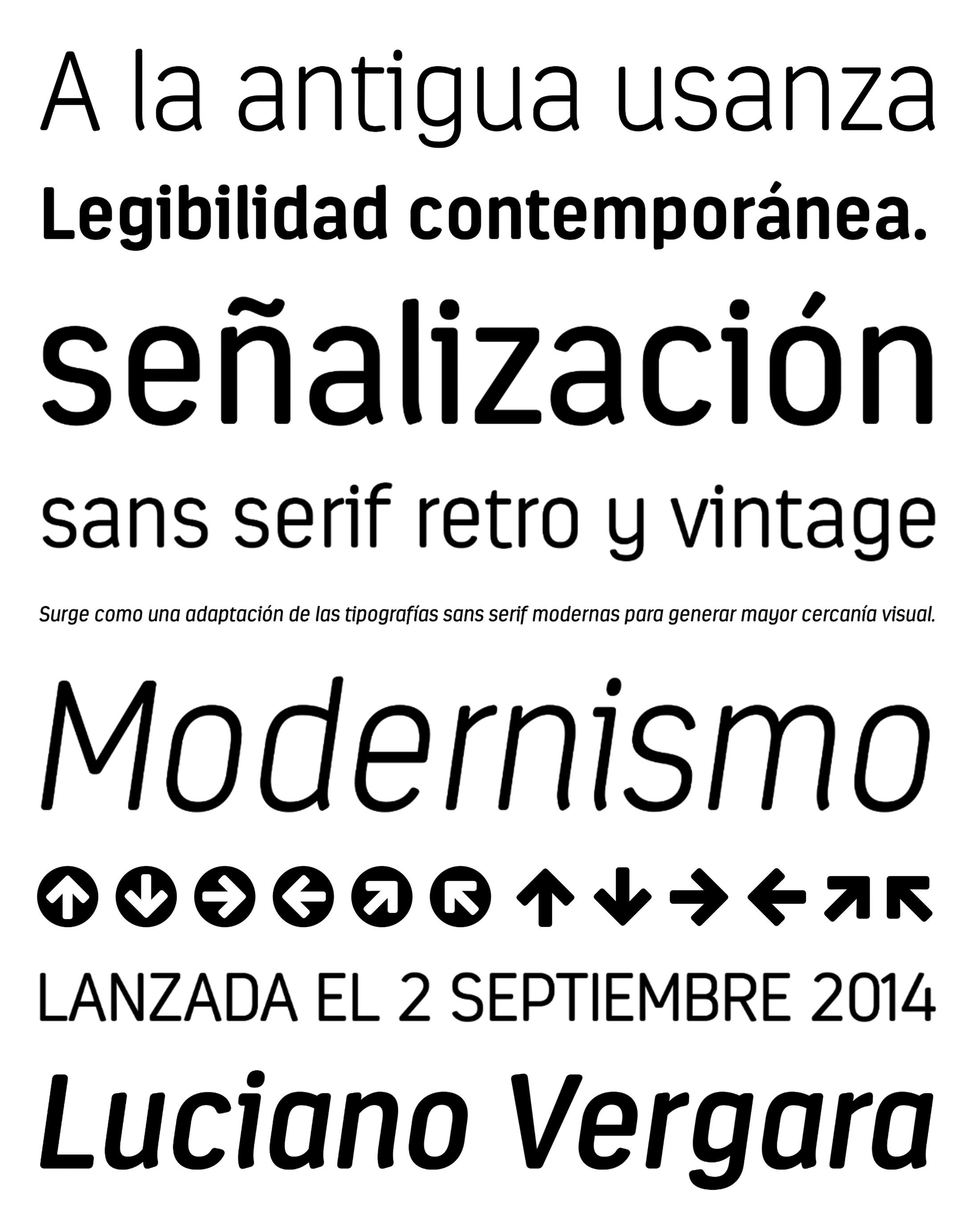 Muestra tipográfica: Estandar Rounded