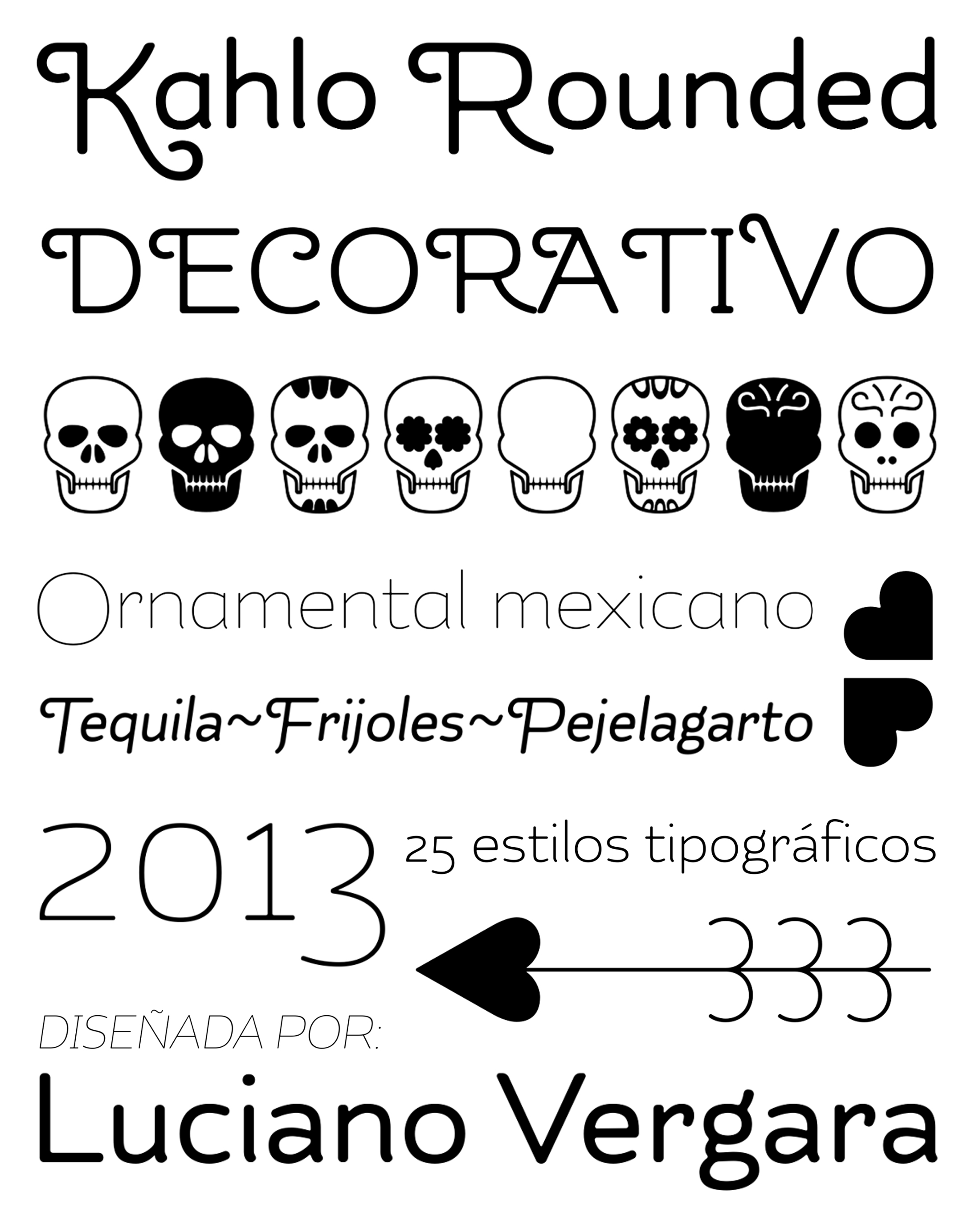 Muestra tipográfica: Kahlo Rounded