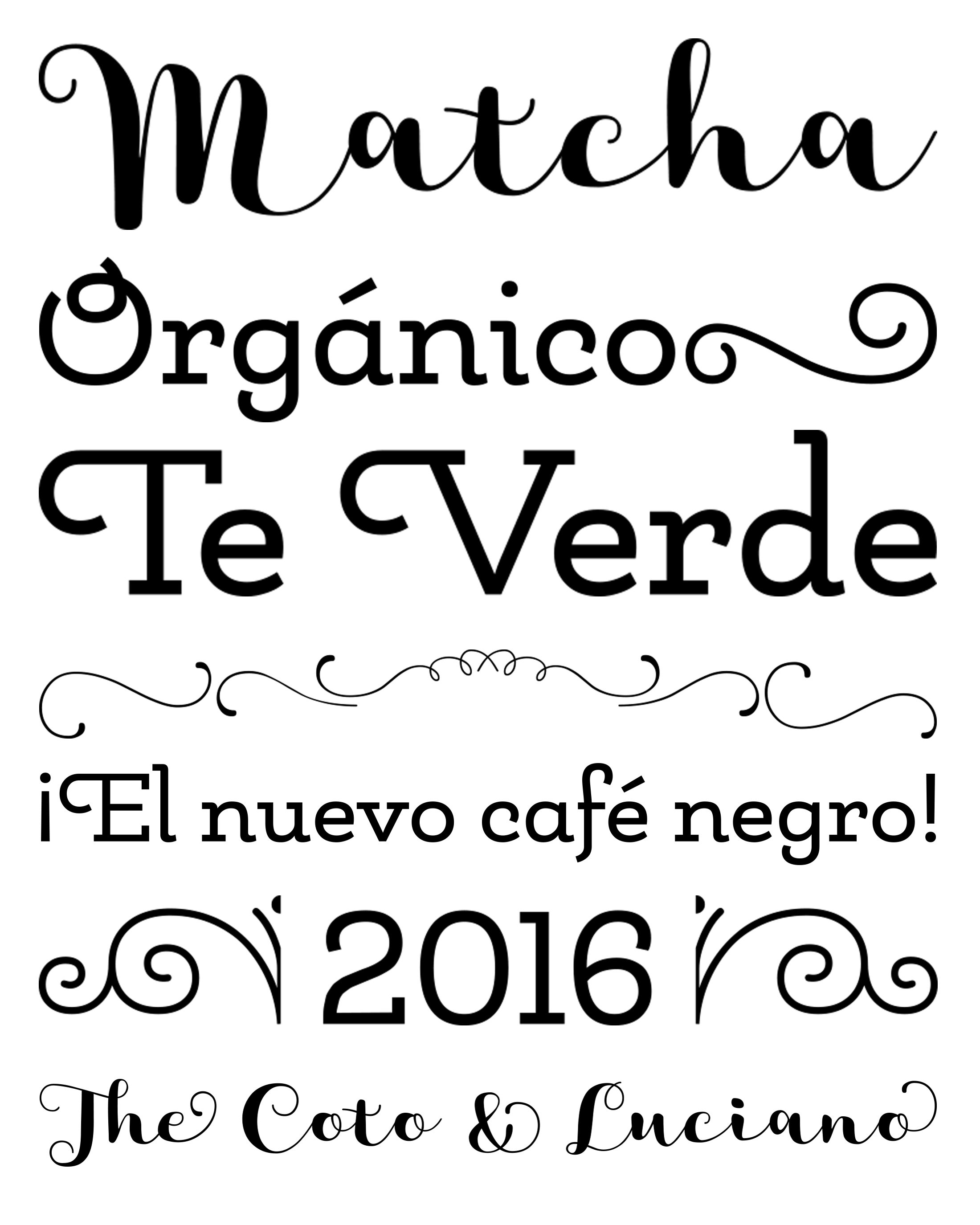 Muestra tipográfica: Matcha